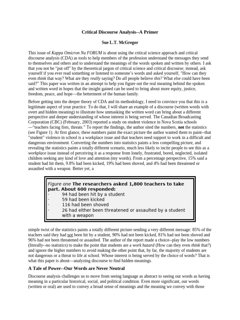 McGregor - Critical Discourse Analysis | PDF | Discourse