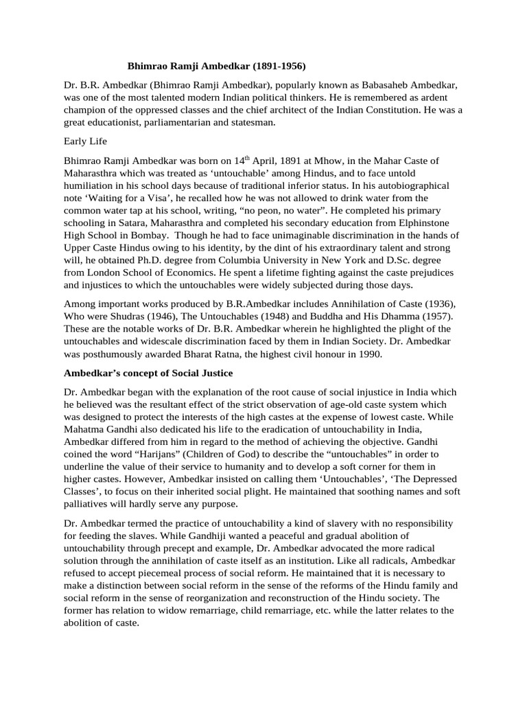 Bhimrao Ramji Ambedkar on Social Justice_074849 | PDF | Dalit