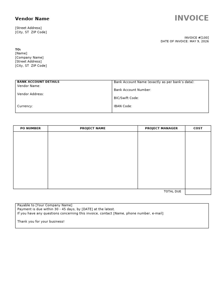 Sample Invoice Template | PDF