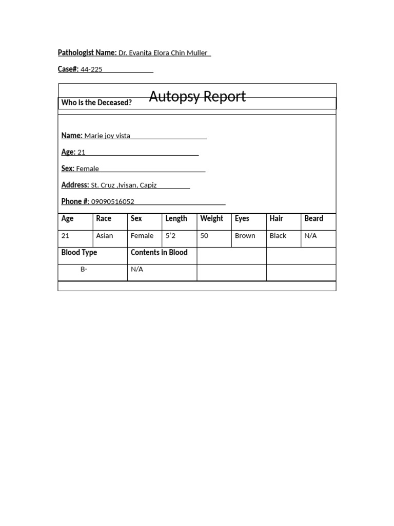 Autopsy Report | PDF
