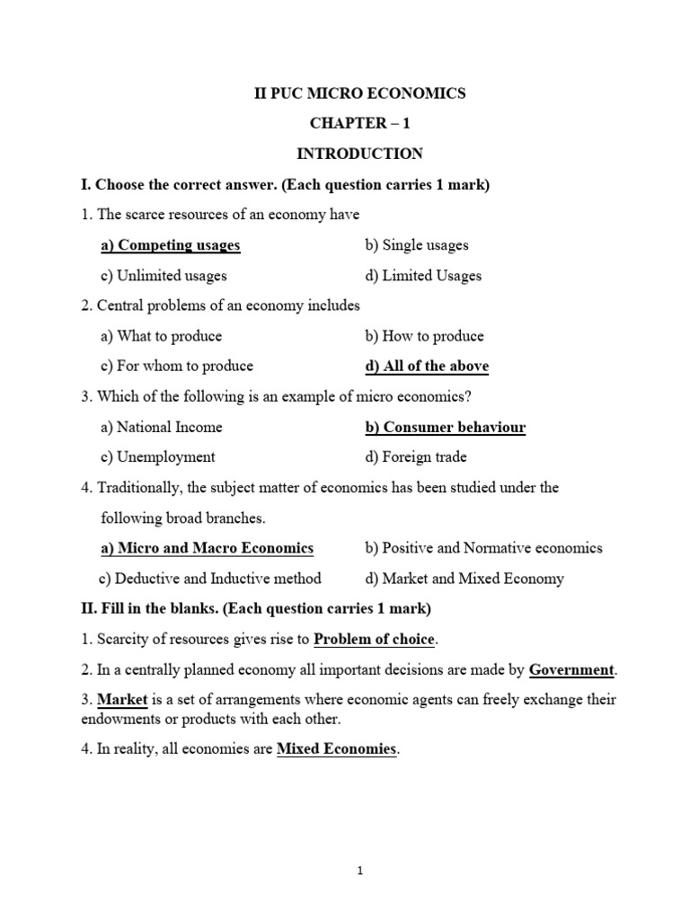Micro Economics Finalised Study Material QB | PDF | Demand | Utility
