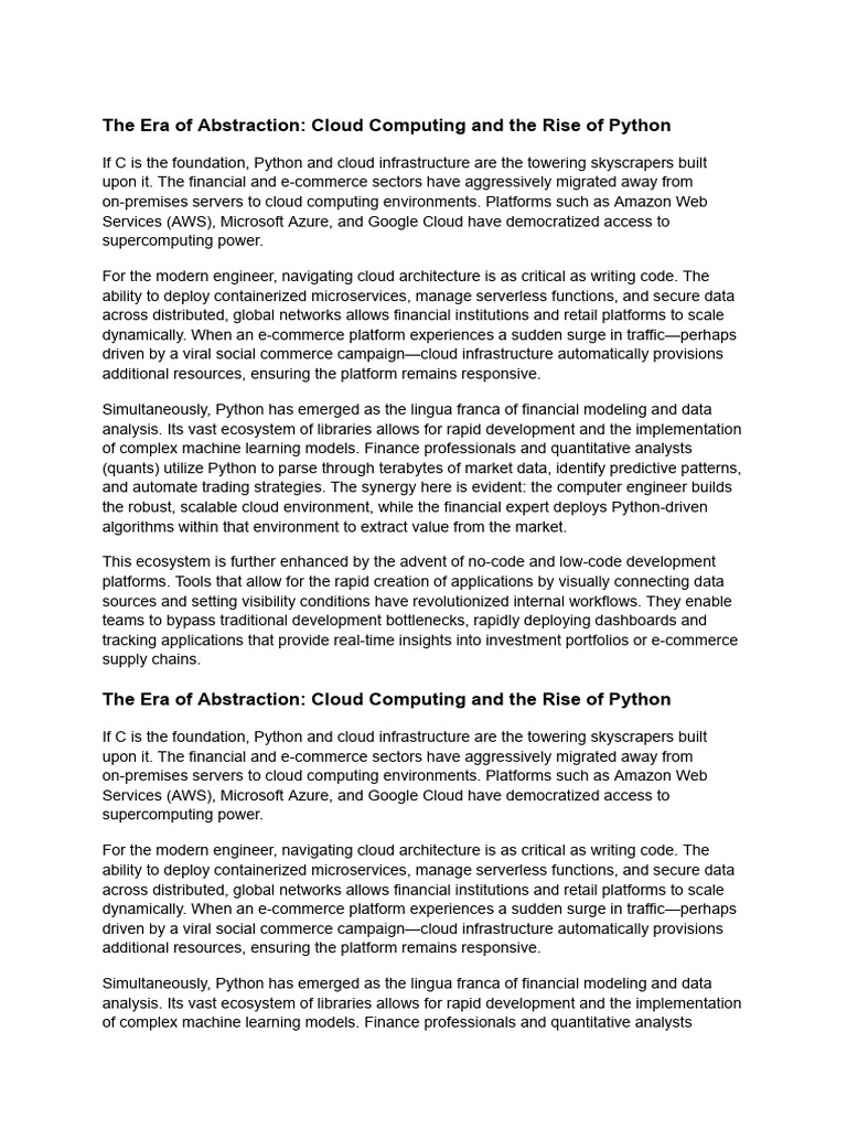 The Era of Abstraction_ Cloud Computing and the Rise of Python | PDF ...