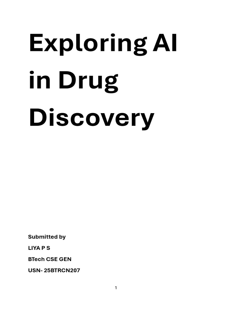 Exploring AI in Drug Discovery | PDF | Drug Discovery | Artificial ...