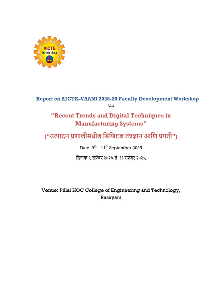 Aicte Vaani Fdp Report | PDF | Internet Of Things