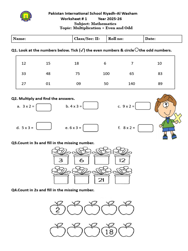 G 2 Maths Worksheets 2nd Semester 2025-26 | PDF | Arithmetic | Mathematics