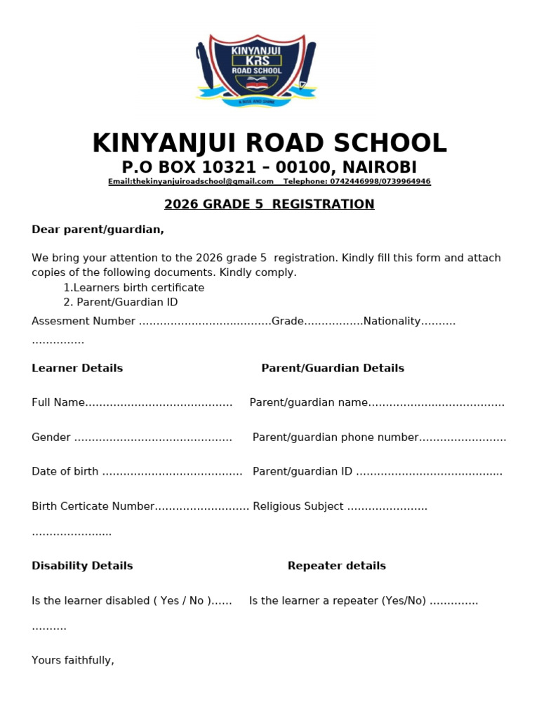 2026 Registration 1 | PDF