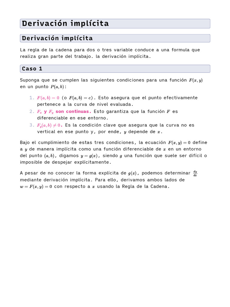 Derivación Implícita | PDF | Derivado | Variable (Matemáticas)