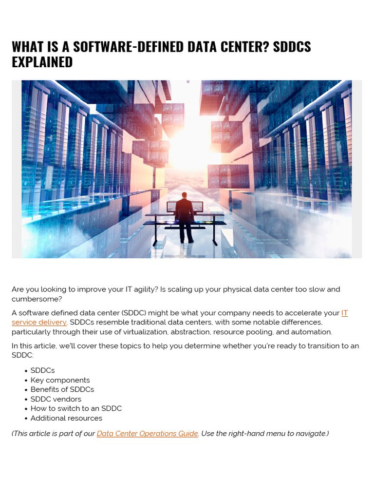 What is a Software Defined Data Center Sddcs Explained | PDF | Cloud ...