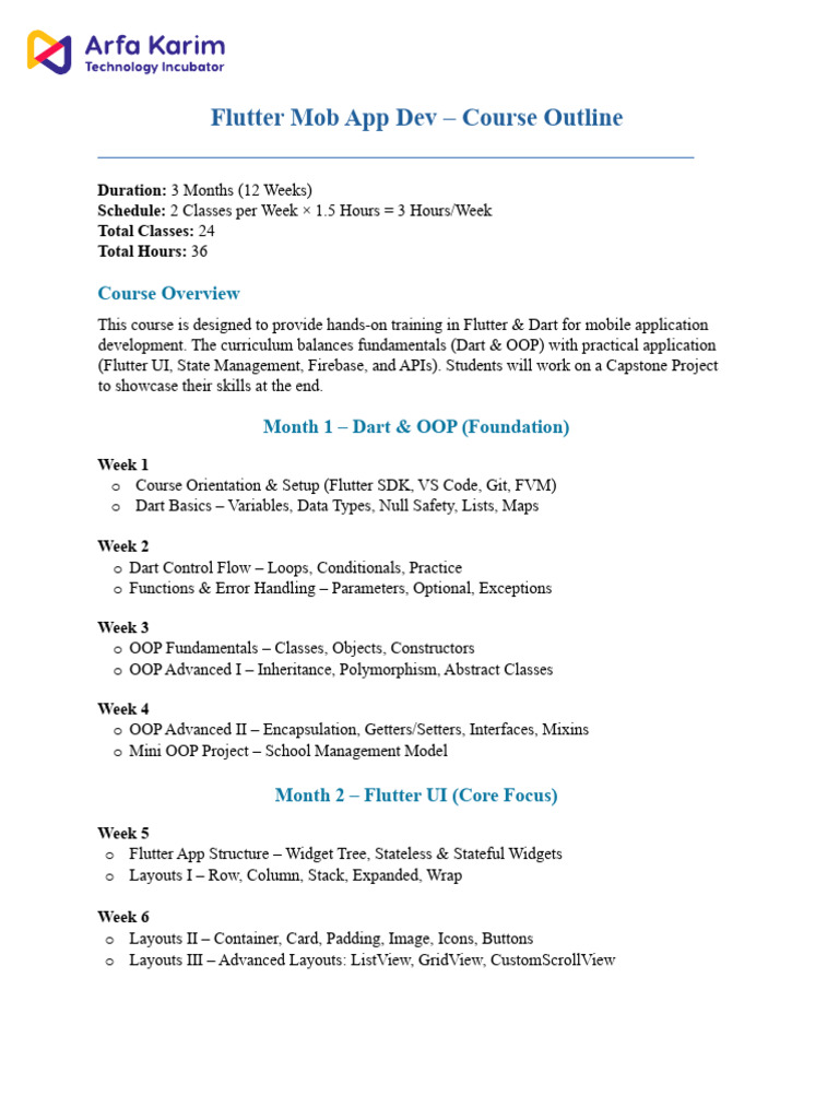 Mobile App Dev Course Proposal11 | PDF | Object Oriented Programming ...