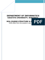 Department of Informatics: Kakatiya University, Warangal Mca Course Structure & Syllabus