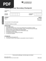 0862 Mathematics March 2026 Checkpoint Question Paper 2 | PDF