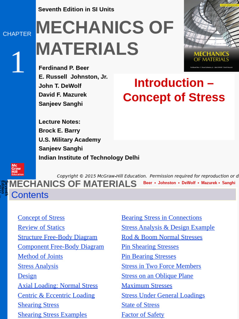 1 Introduction | PDF | Stress (Mechanics) | Strength Of Materials