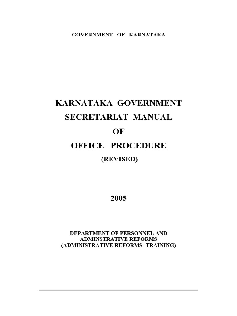 Secretariat Manual Office Procedure | PDF