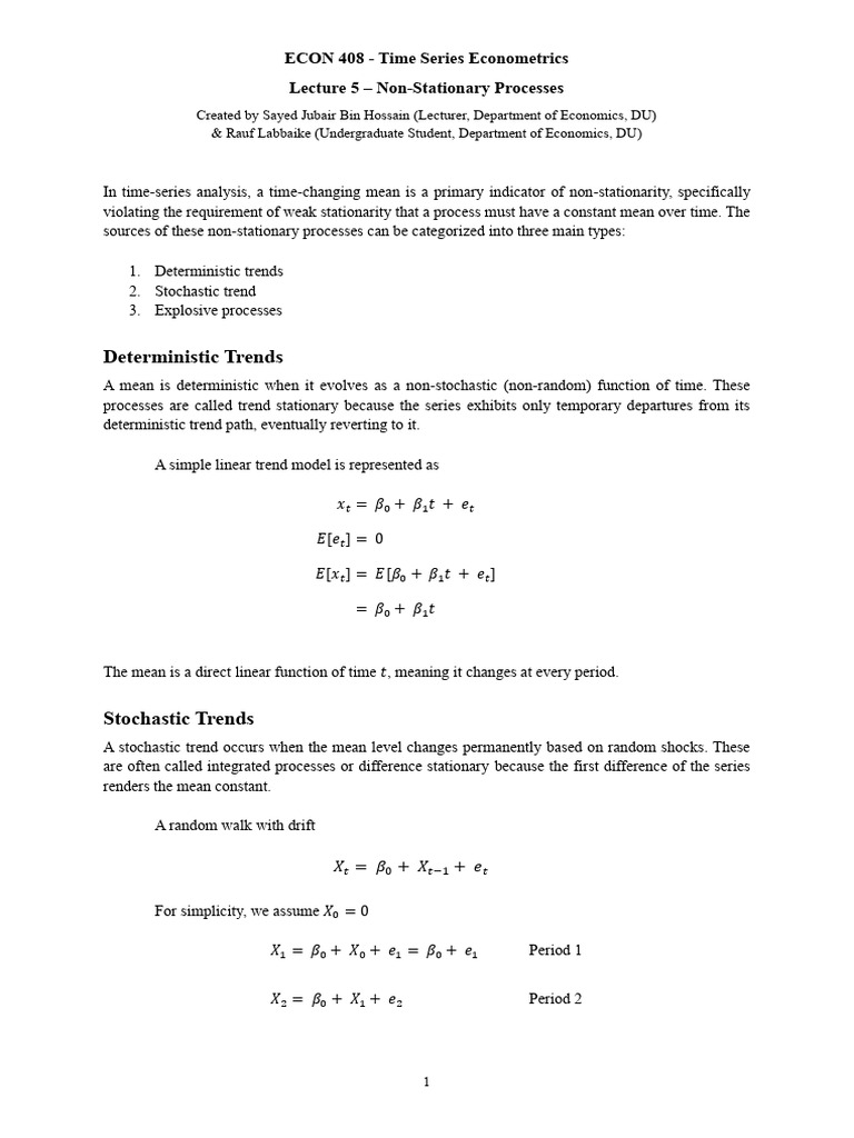ECON-408-L5 | PDF | Stationary Process | Autoregressive Model