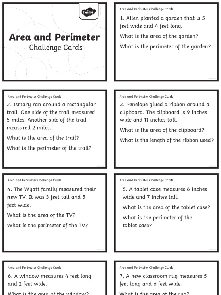 BW Area and Perimeter Challenge Cards | PDF | Chess Openings | Chess