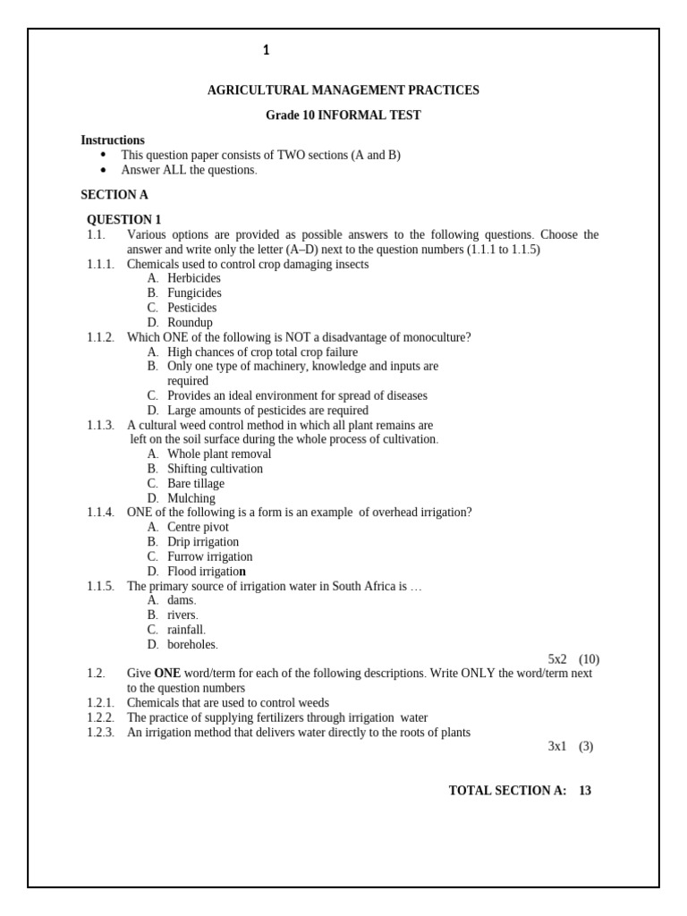 Agricultural Management Practices | PDF | Irrigation | Agriculture