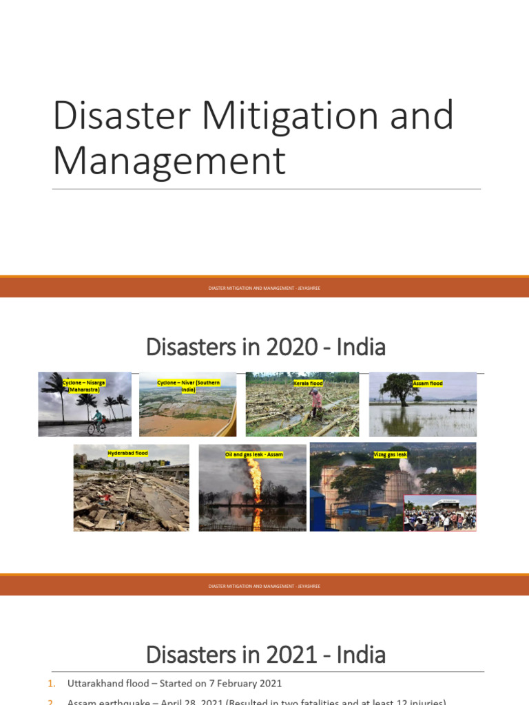 Disaster Mitigation and Management_Unit I Introduction | PDF | Natural ...