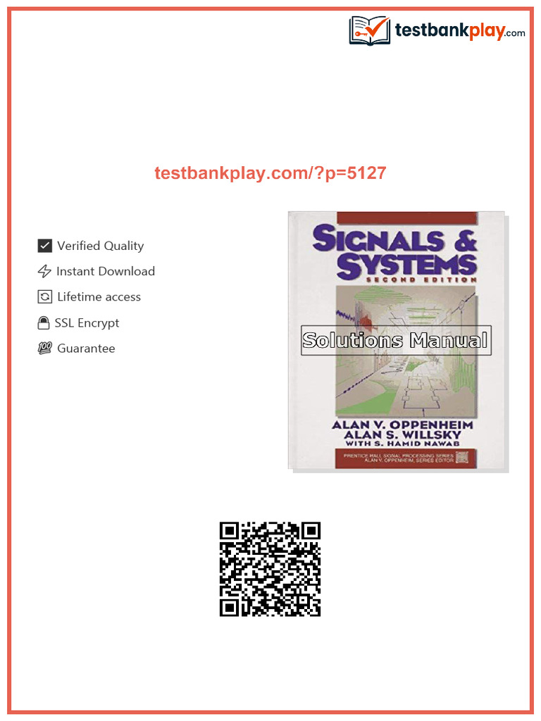Signals and Systems 2nd Edition Oppenheim Solutions Manual Updated 2026 ...