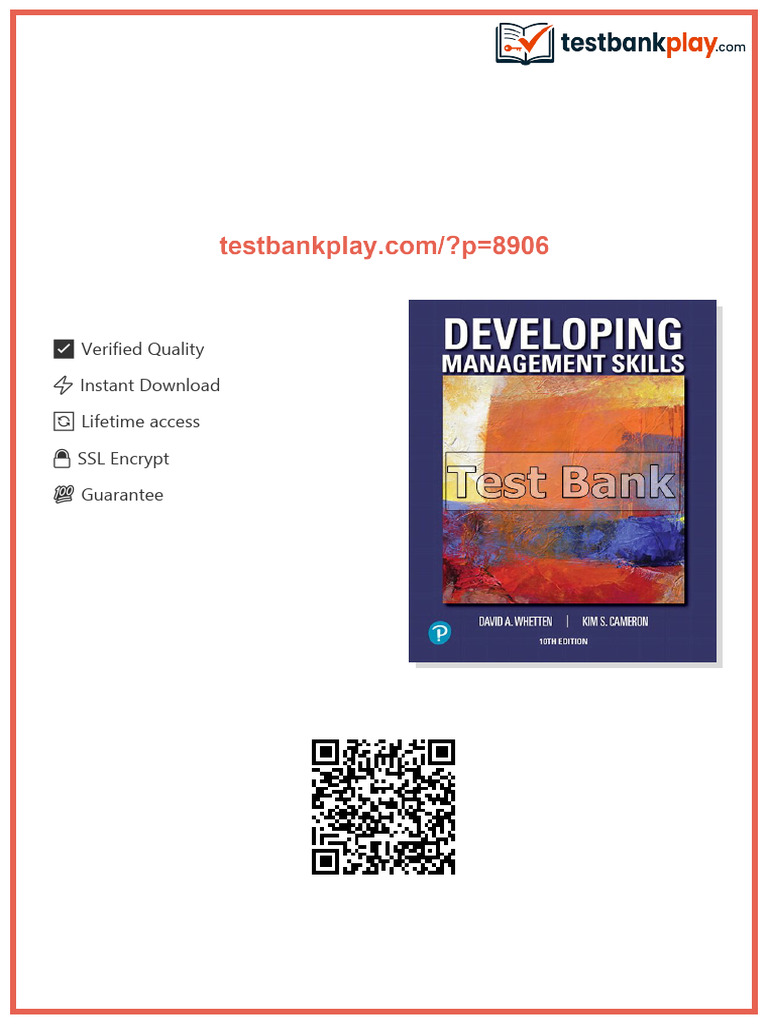 Developing Management Skills 10th Edition Whetten Test Bank available ...