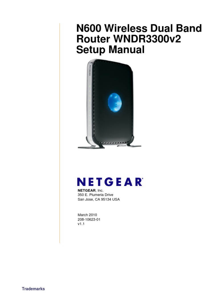 N600 Wireless Dual Band Router WNDR3300v2 Setup Manual: Netgear, Inc ...