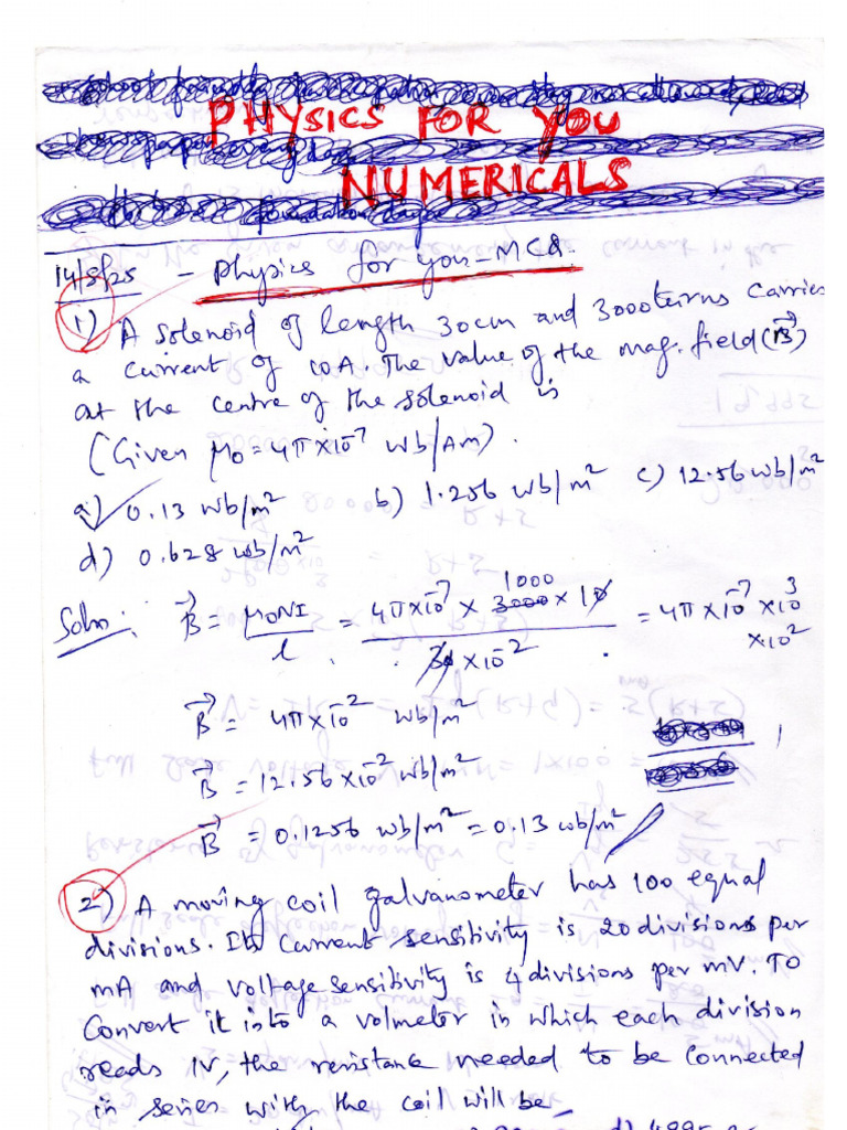 Physics Numericals | PDF