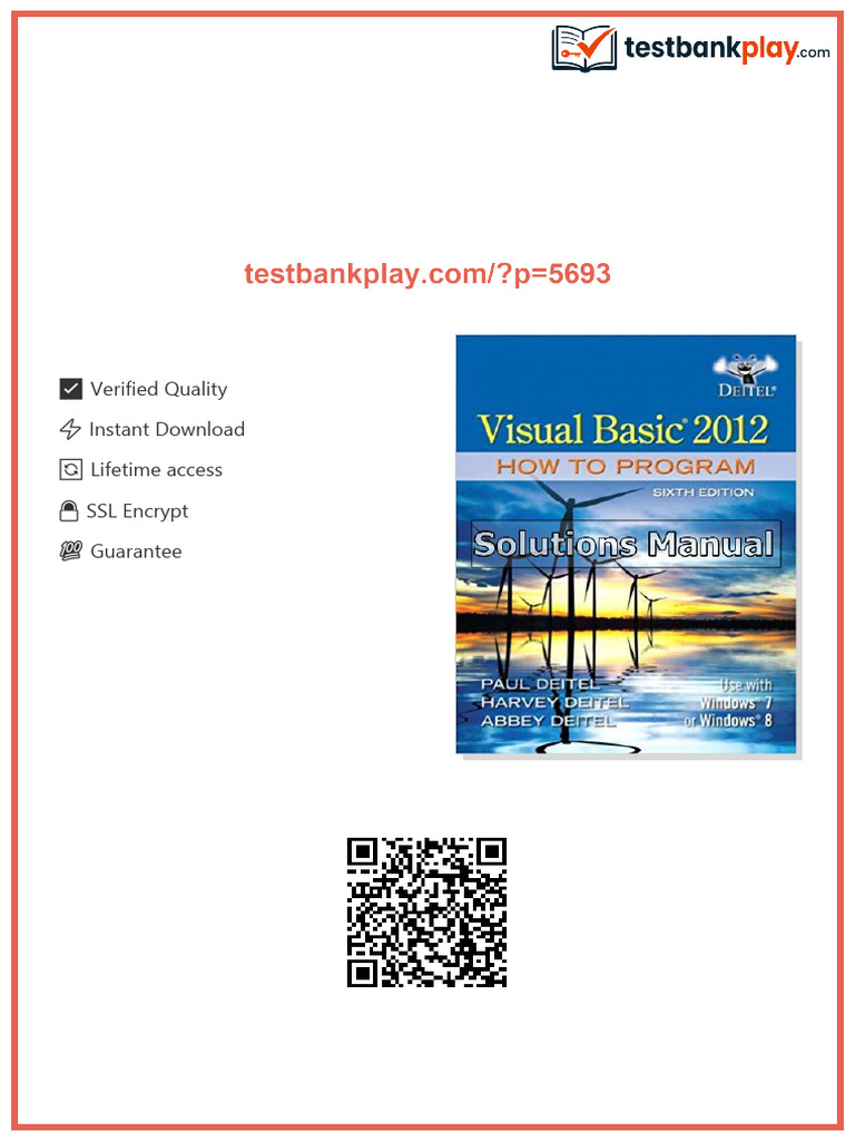 Visual Basic 2012 How To Program 6th Edition Deitel Solutions Manual ...