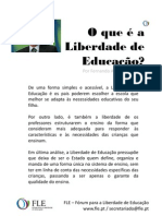 O Que É A Liberdade de Educação - Por Fernando Adão Da Fonseca