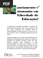 Financiamento e Autonomia em Liberdade de Educação - por Fernando Adão da Fonseca