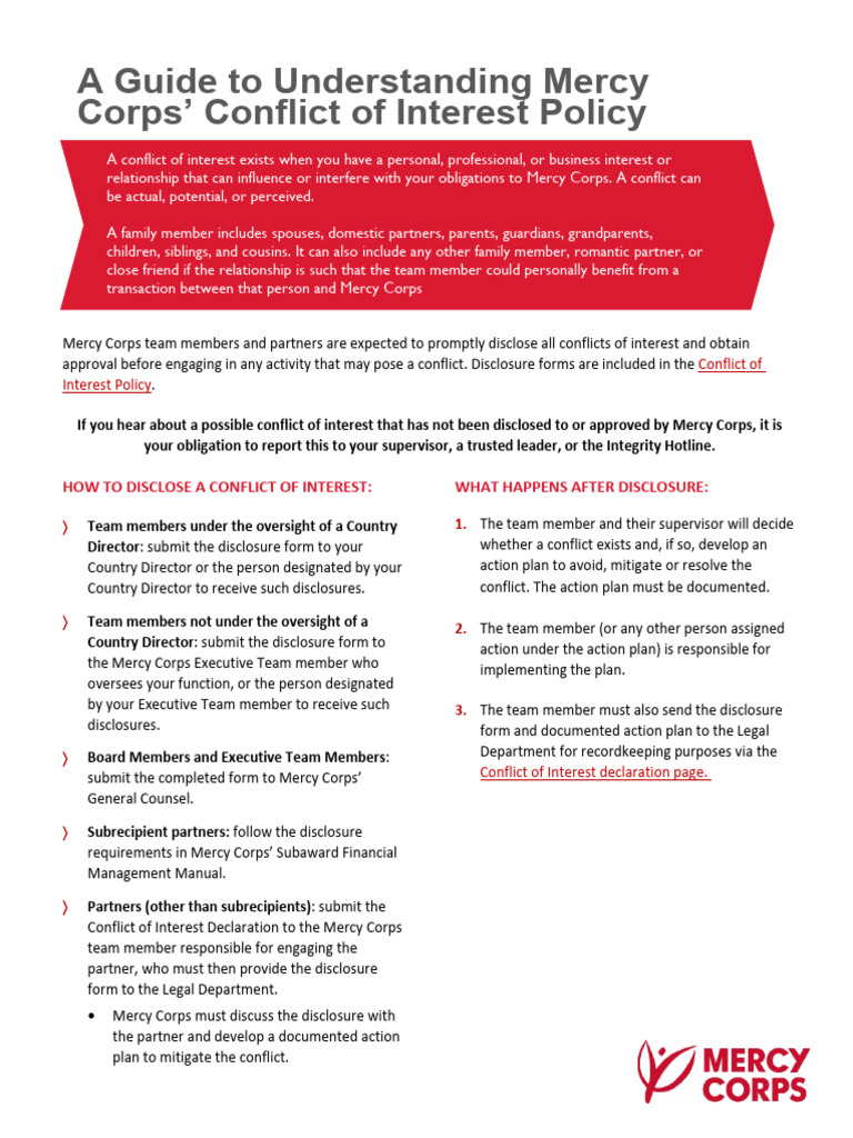 Conflict of Interest Policy Guidance | PDF | Conflict Of Interest | Justice