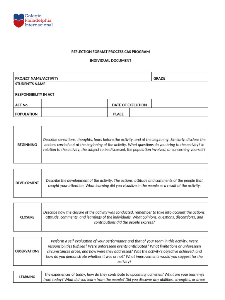 t Reflection Format Process Cas Program | PDF