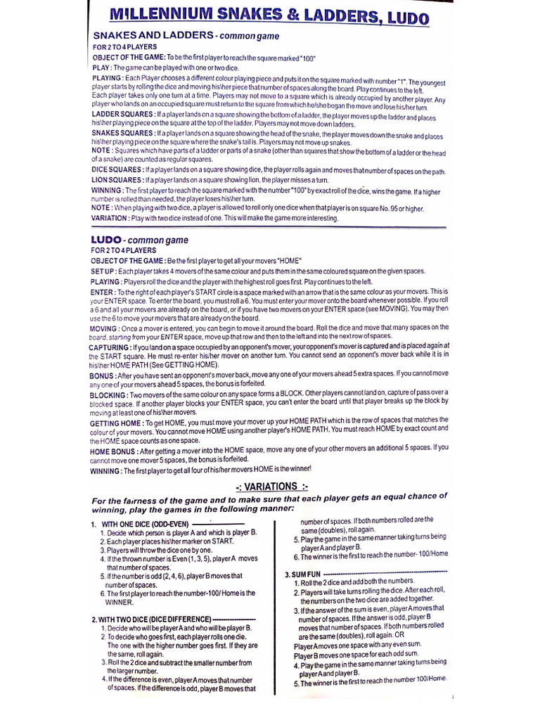 Ludo Rules | PDF
