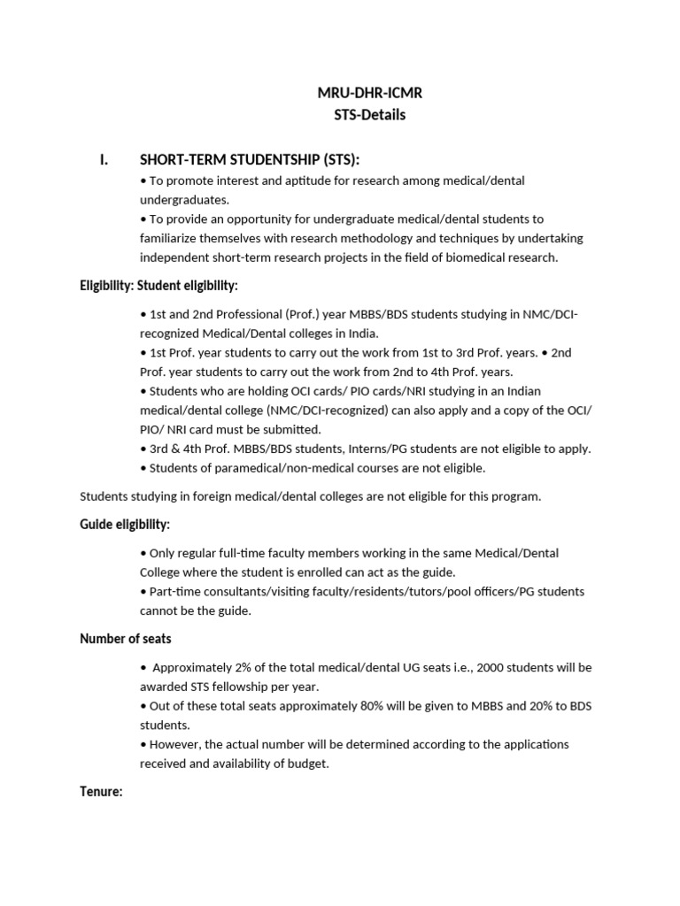 Mru Gmc Hld Dhr Sts Guidelines | PDF