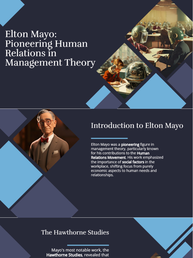 Slidesgo Elton Mayo Pioneering Human Relations in Management Theory ...