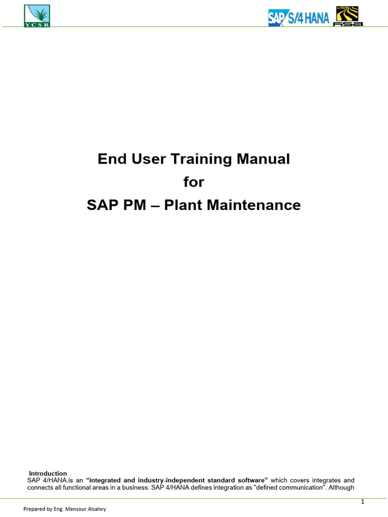 Sap Pm Manual | PDF | Button (Computing) | Receipt
