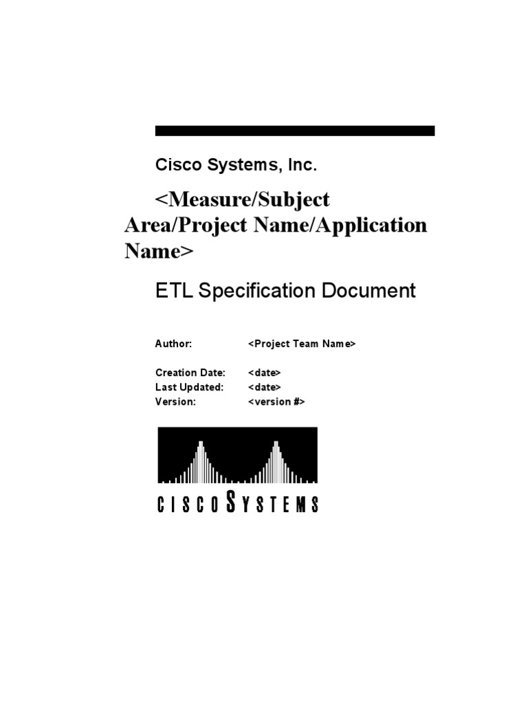 ETL Specification Document Template | PDF | Data Management | Software