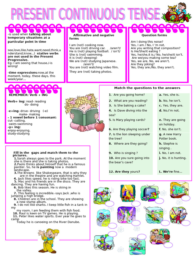 Present Continuous Tense Grammar Guides | PDF | Language Families ...
