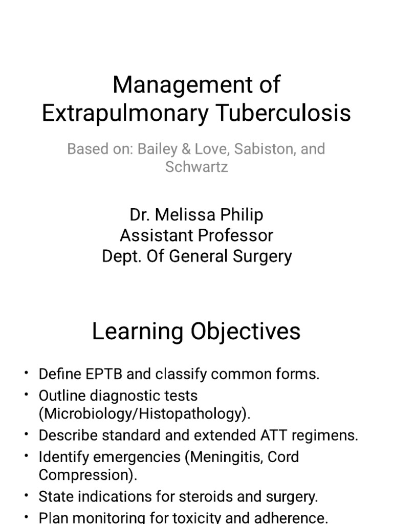 Extrapulmonary TB MBBS Presentation | PDF