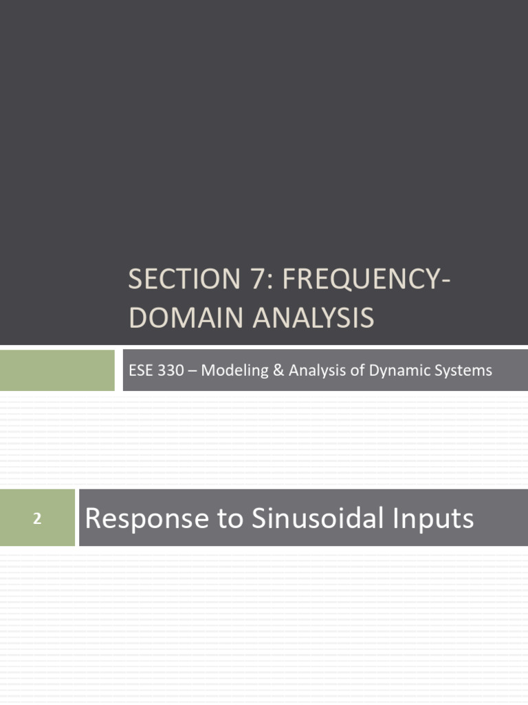 Section 7 Frequency Domain Analysis | PDF | Decibel | Mathematical Analysis