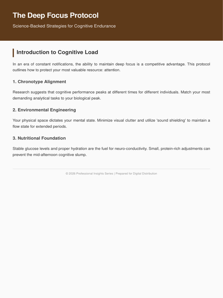 Deep Focus Protocol | PDF