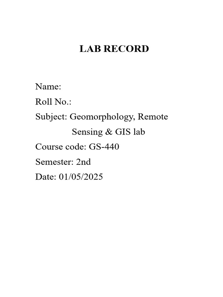 Remote Sensing Lab Record 1 | PDF | Icon (Computing) | Image Resolution