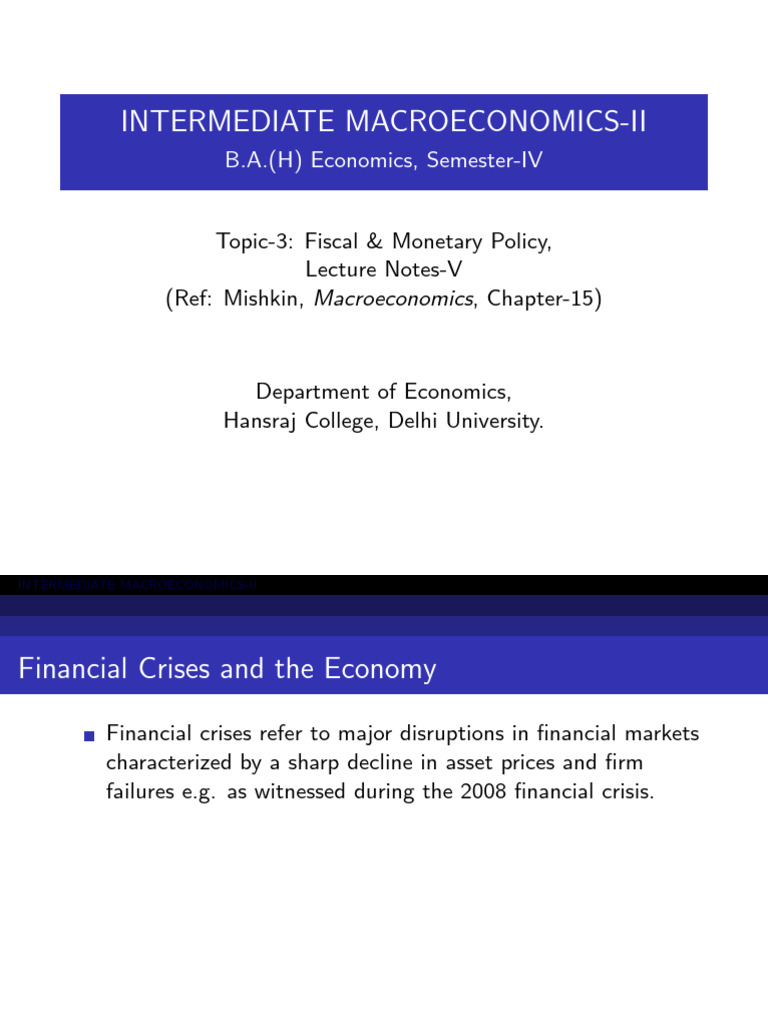 Unit 2 Macro Economics II | PDF | Economic Bubble | Financial Crises