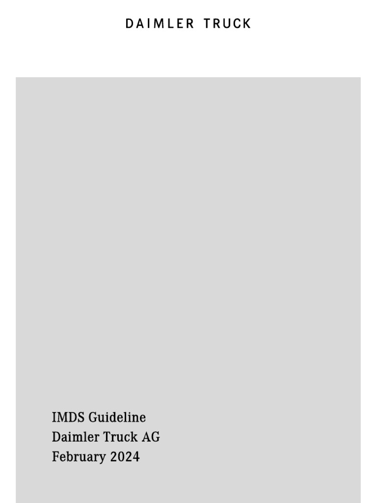 IMDS Guideline Daimler Truck AG_Version Feb24 | PDF