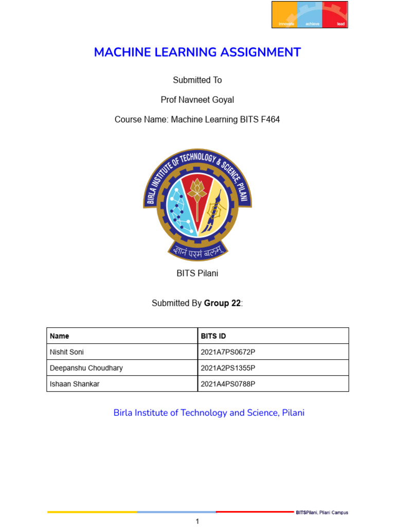 BITS Pilani ML Project One Class Classification | PDF | Support Vector ...