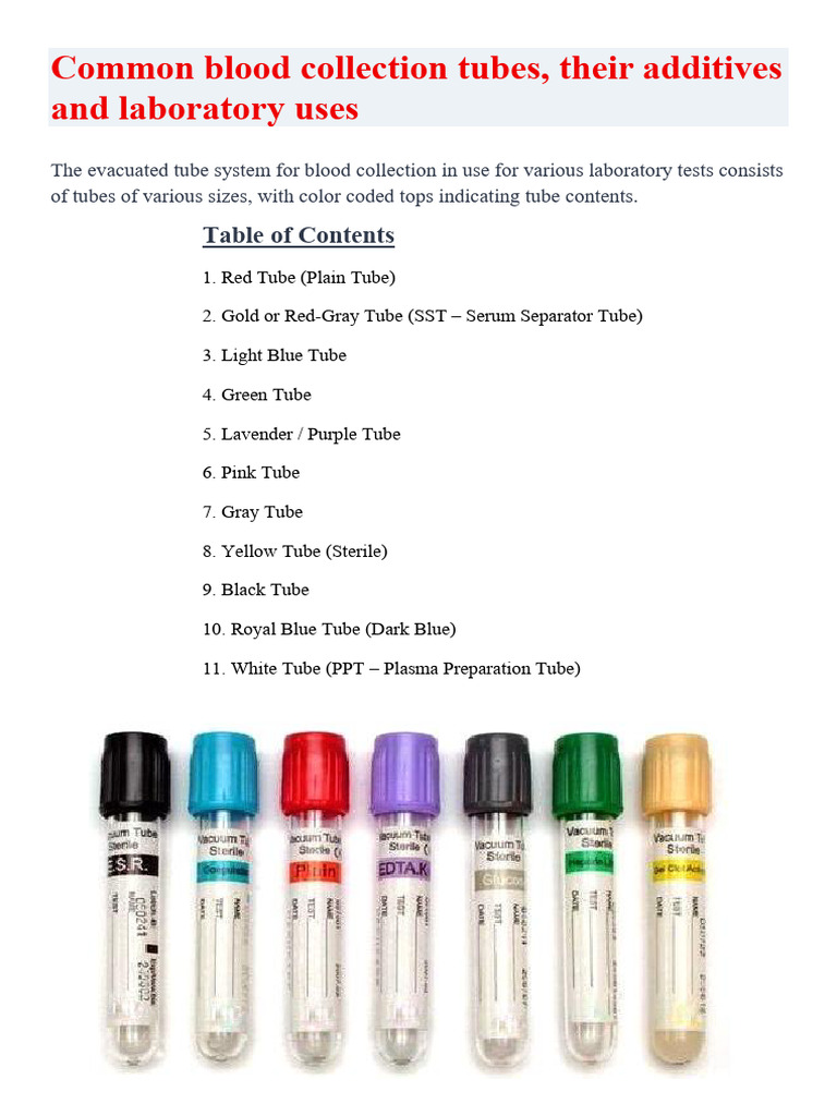 Blood Collection Tube | PDF | Blood Plasma | Blood