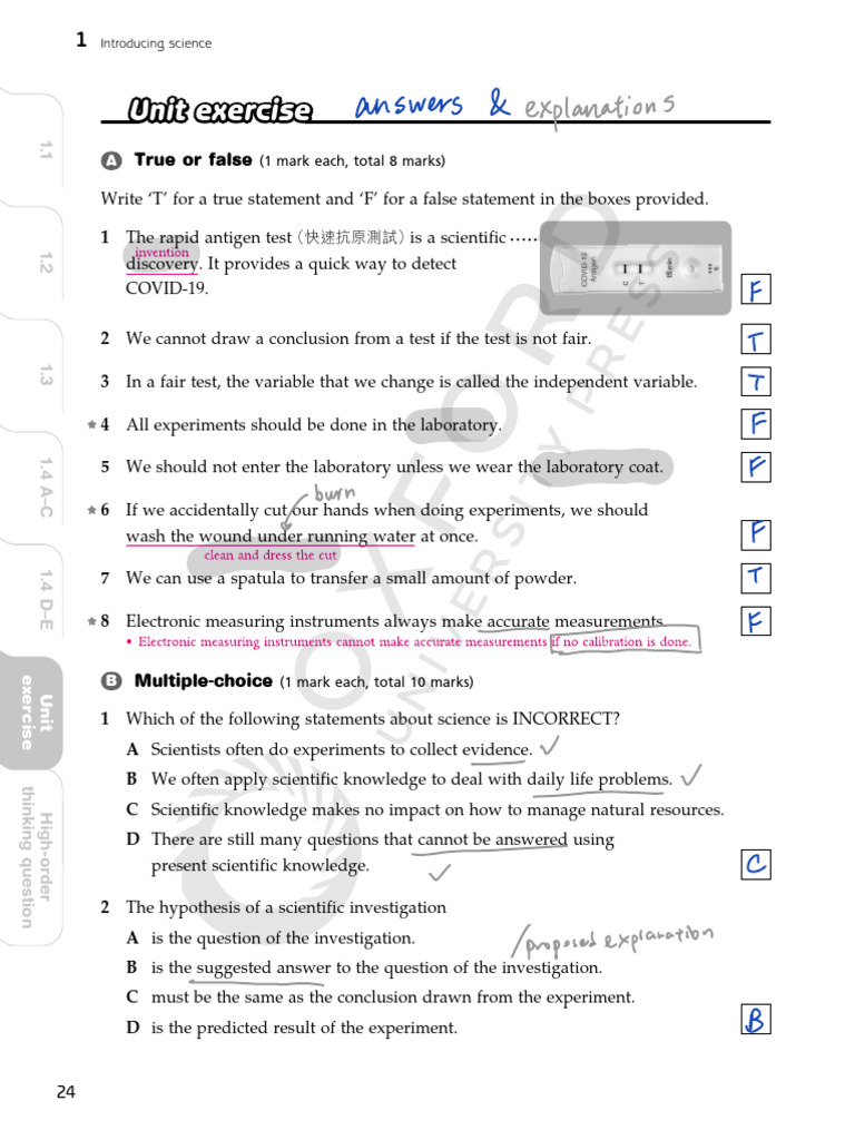 Unit exercise 1 ans and explanation | PDF