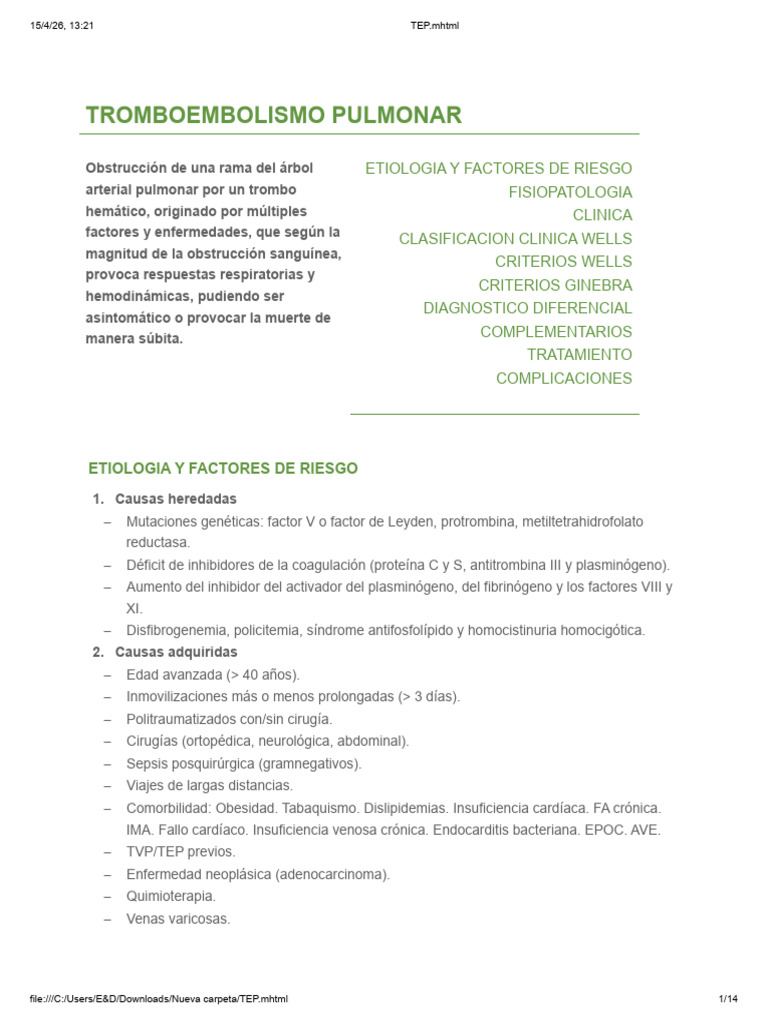 Tep | PDF | Medicina | Enfermedades y trastornos