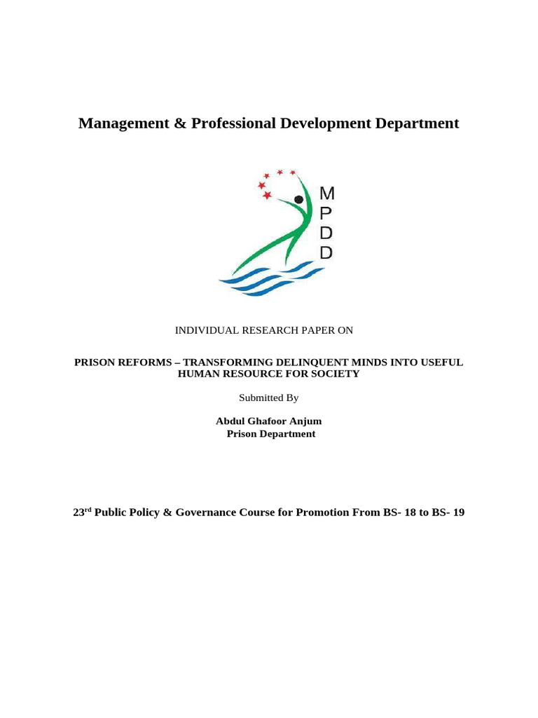 Irp by Abdul Ghafoor Mpdd With Bibliography New (1) | PDF ...