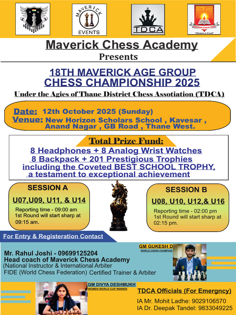 18th Maverick Chess Event - Brochure | PDF | Chess | Traditional Board ...
