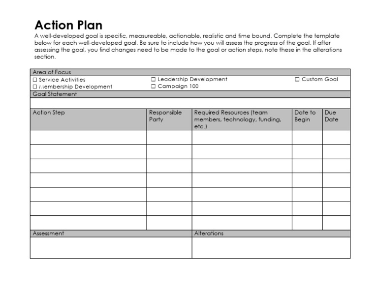 Action Plan Template En | PDF