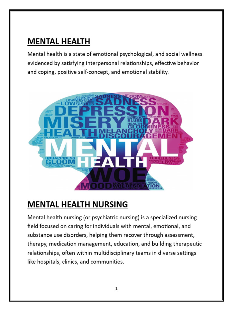 Mental Health | PDF | Anxiety | Mental Health